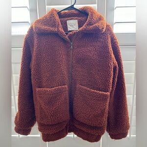 Elodie Warm Brown Teddy Jacket